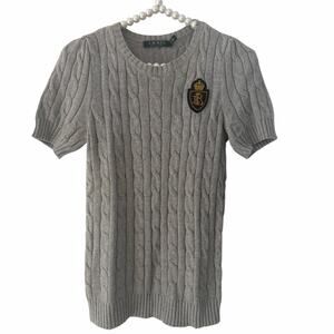 Ralph Lauren gray Cable Knit Top SZ XS